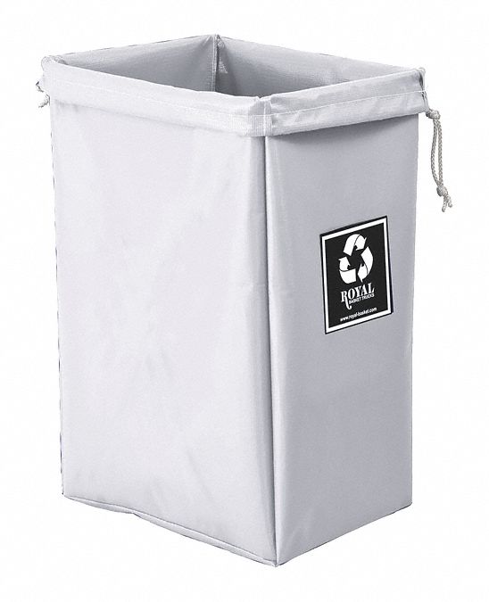 Royal Basket Enviro Hamper Bag, 4.2 cu ft Volume Capacity, White, Vinyl, 30 in Height, 15 in Width - G00-WWX-EBN