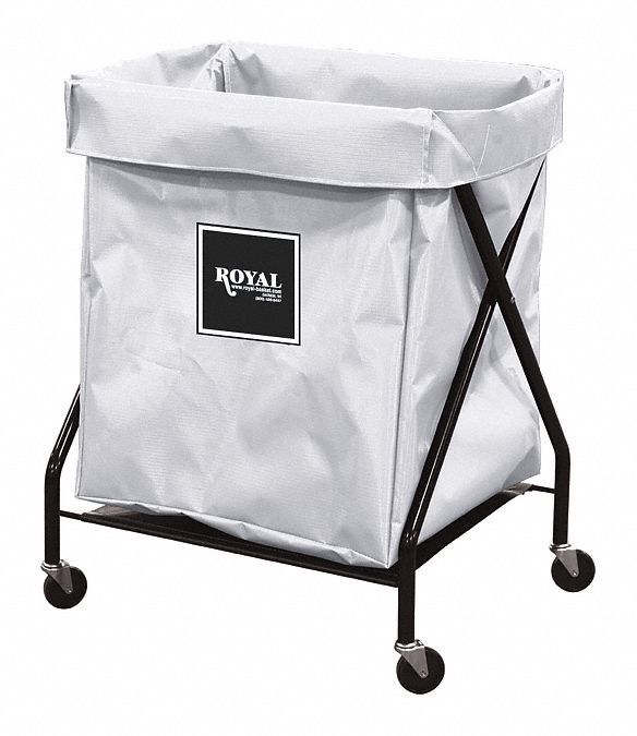 Royal Basket 1-Compartment X-Frame Laundry Cart, 150 lb. Capacity, 26" L X 21" W X 35-1/2" H - G08-WWX-XFA-3ONN