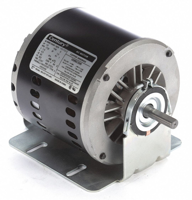 Century Evaporative Cooler Motor, Split-Phase, Open Dripproof, 1/3 HP, Nameplate RPM 1725 - VB2034BV1