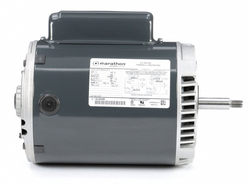 Marathon Motors 1 1/2 HP Jet Pump Motor, Capacitor-Start, 3450 Nameplate RPM, 115/230 Voltage, 56J Frame - 5KC49NN2167X
