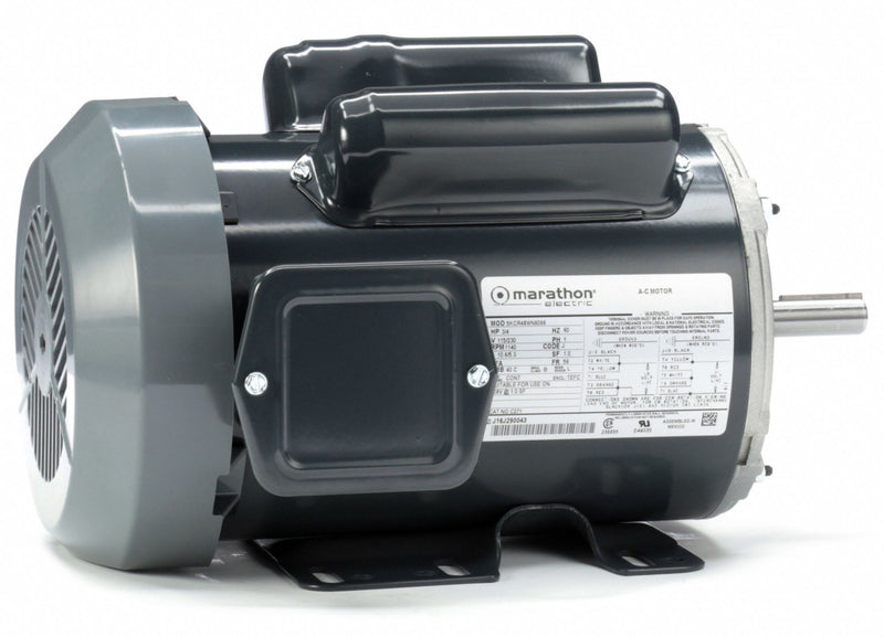 Marathon Motors 3/4 HP, General Purpose Motor, Capacitor-Start/Run, 1140 Nameplate RPM, 115/230 Voltage - 5KCR48WN6066