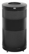 Rubbermaid 25 gal Round Trash Can, Metal, Black - FGS3ETBKPL