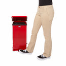 Rubbermaid 12 gal Square Step Can, Metal, Red - FGST12EPLRD