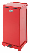 Rubbermaid 12 gal Square Step Can, Metal, Red - FGST12EPLRD