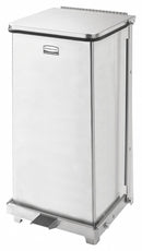 Rubbermaid 12 gal Square Step Can, Metal, Silver - FGST12SSPL