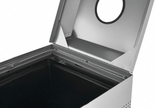 Rubbermaid 29 gal Square Recycling Can, Metal, Silver - FGDCR24CSM