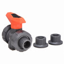 Georg Fischer Ball Valve, PVC, Inline True Union, 2-Piece, Pipe Size 1 1/2 in - 161546346