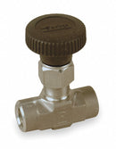 Parker Needle Valve, Straight, 316 SS, 1/4 In. - 4F-V6LR-SS