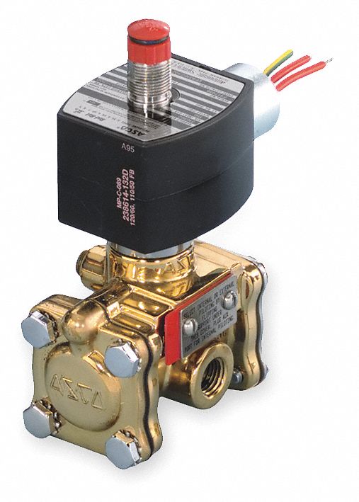 Redhat 24V DC Brass Solenoid Valve, Normally Closed, 1/4