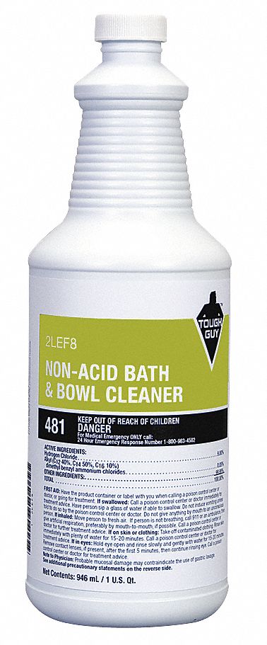 Tough Guy Toilet Bowl Cleaner, 32 oz. Cleaner Container Size, Bottle Cleaner Container Type - 2LEF8