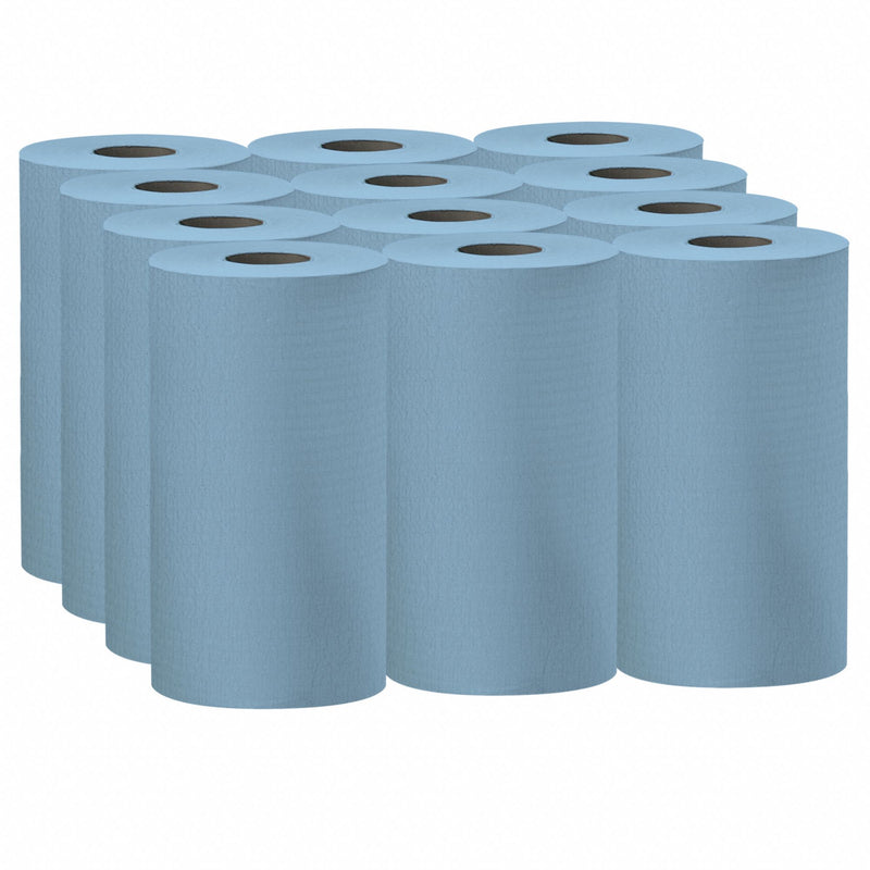 Wypall Dry Wipe Roll, WYPALL X60, 9-3/4 in x 13-1/2 in, Number of Sheets 130, Blue, PK 12 - 35411