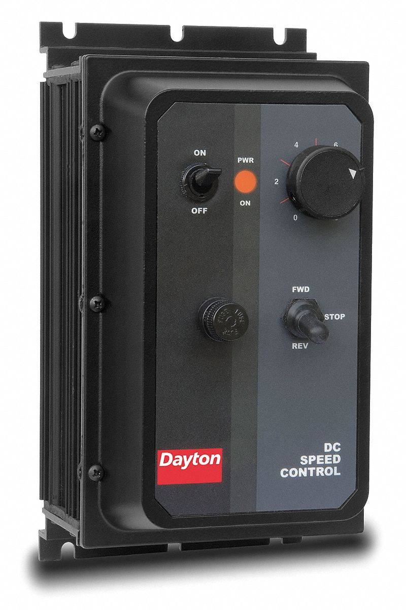 Dayton DC Speed Control,NEMA 4/12,100/200V DC Shunt Wound Volts,0 to 90/180V DC Voltage Output,1.2 A Max. A - 6X165