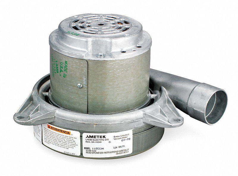 Ametek Lamb Tangential Bypass Vacuum Motor, 7.2 in Body Dia., 240 Voltage, Blower Stages: 2 - 115684