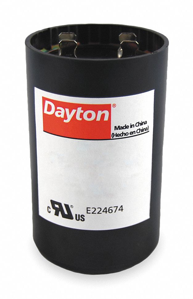 Dayton Round Motor Start Capacitor,161-193 Microfarad Rating,220-250VAC Voltage - 2MET6