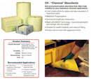 Brady 19 in Absorbent Pad, Fluids Absorbed: Chemical, Hazmat, Medium, 22 gal, 100 PK - CH100