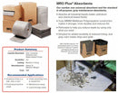 Brady 19 in Absorbent Pad, Fluids Absorbed: Universal, Heavy, 39 gal, 150 PK - MRO150DND