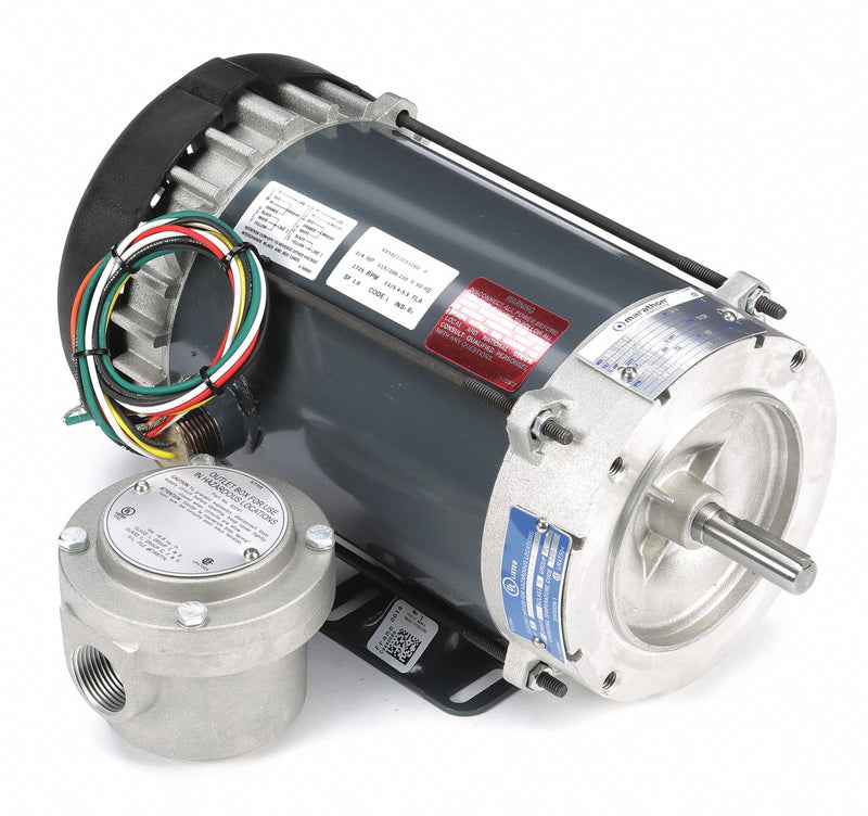 Marathon Motors 3/4 HP Hazardous Location Motor,Capacitor-Start,1725 Nameplate RPM,115/208-230 Voltage,Frame 56C - 056C17G5326