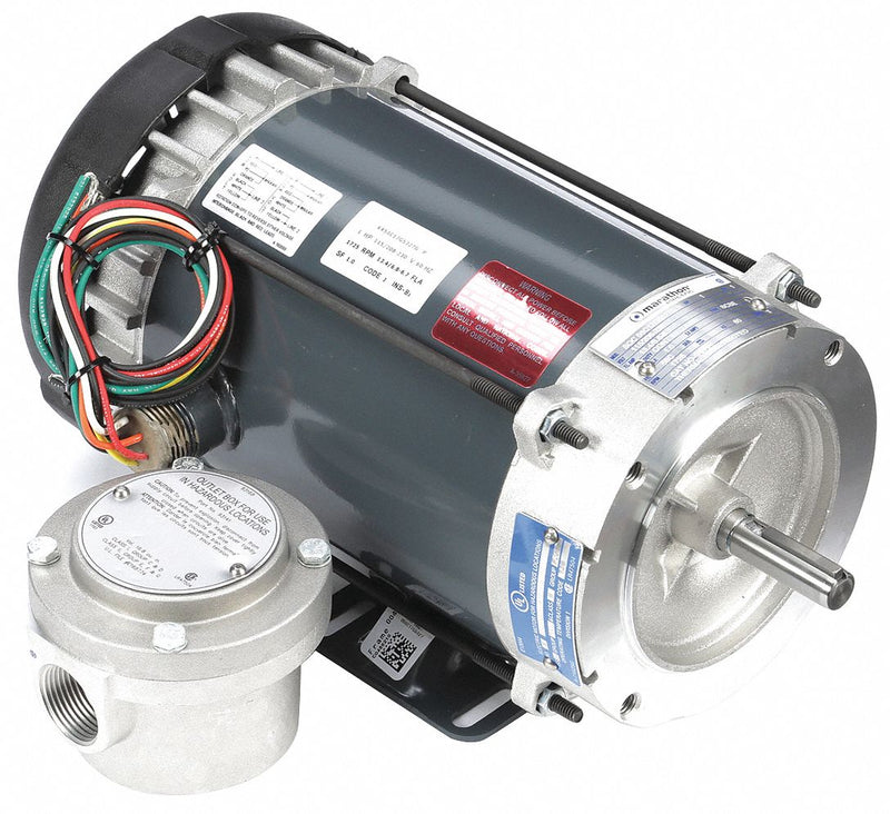 Marathon Motors 1 HP Hazardous Location Motor,Capacitor-Start,1725 Nameplate RPM,115/208-230 Voltage,Frame 56C - 056C17G5327