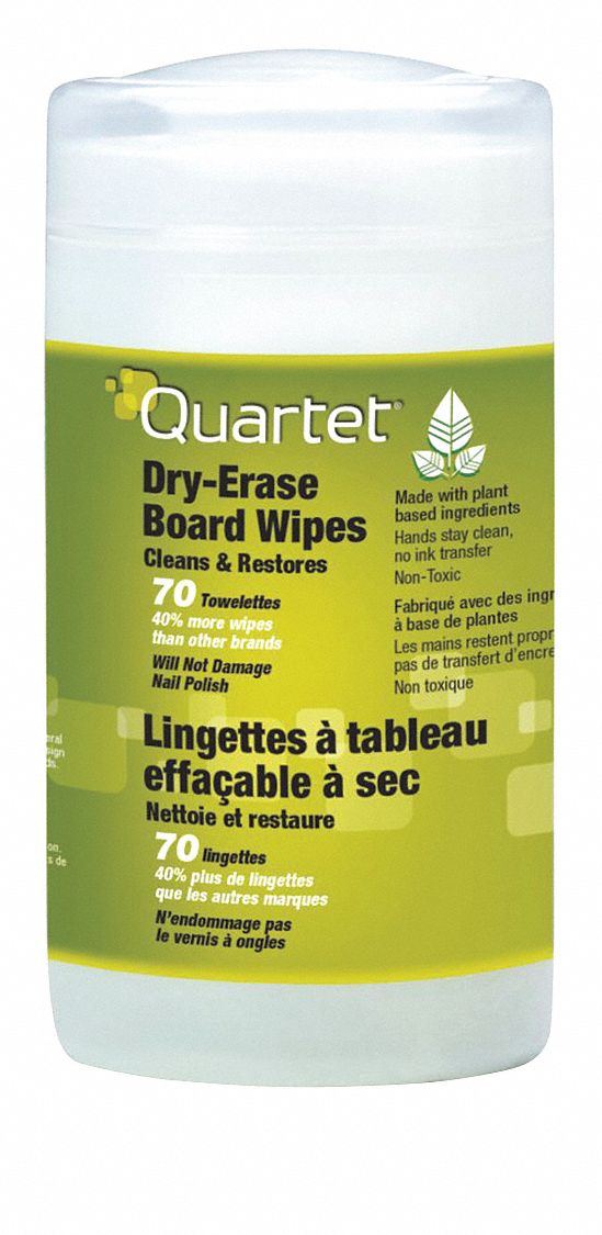 Quartet Dry-Erase Board Cleaning Wipes, Removes Ink, Dust and Dirt, 70 Count, 7-3/4 x 5-1/2