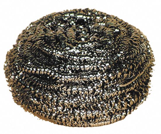 Tough Guy 3 in x 3 in Stainless Steel Scrubber, Silver, 6PK - 2NTH9