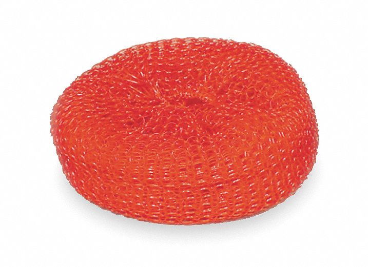 Tough Guy 4 in x 4 in Plastic Mesh Scrubber, Red, 4PK - 2NTJ1