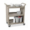 Rubbermaid Enclosed Service Cart, 300 lb. Load Capacity, Polypropylene, Platinum - FG335588PLAT
