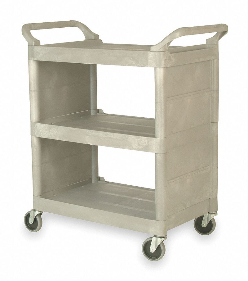 Rubbermaid Enclosed Service Cart, 300 lb. Load Capacity, Polypropylene, Platinum - FG335588PLAT