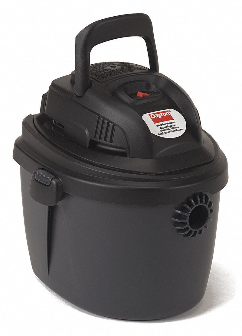 Dayton Portable Shop Vacuum, 2 1/2 gal Tank Size, 60 cfm, 1 1/4 in Vacuum Hose Dia. - 2NYE4