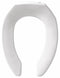 Bemis Elongated, Standard Toilet Seat Type, Open Front Type, Includes Cover No, White - 1955CT-000
