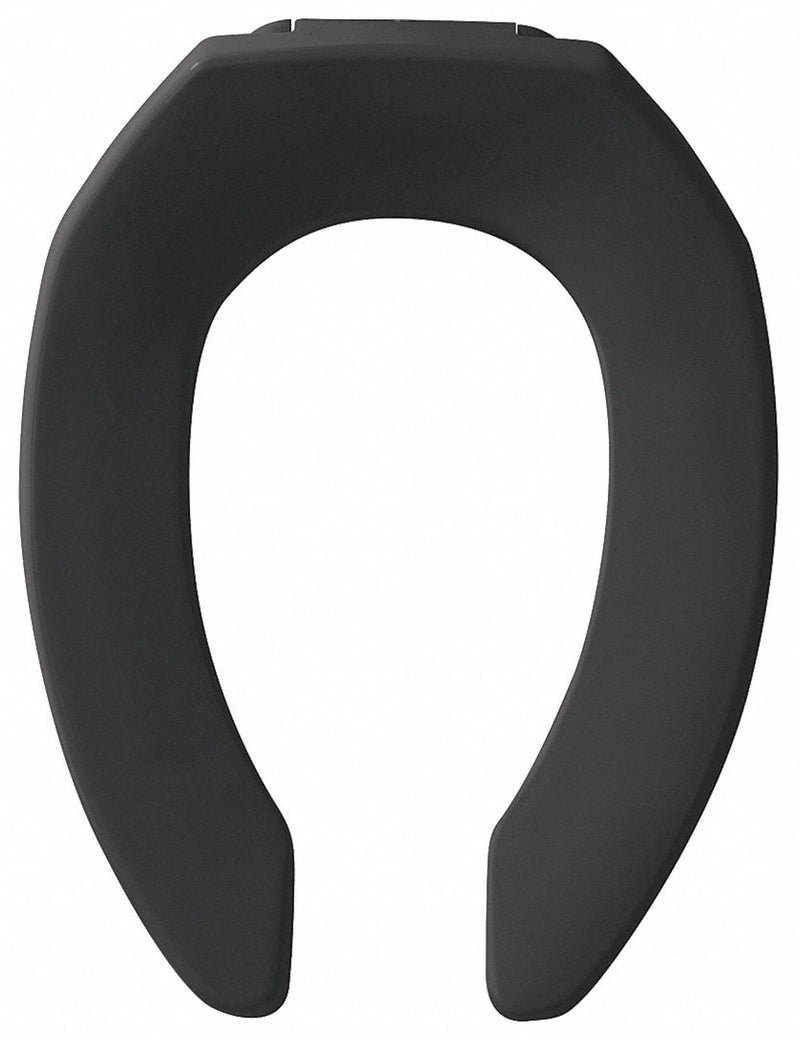 Bemis Elongated, Standard Toilet Seat Type, Open Front Type, Includes Cover No, Black - 1955CT-047