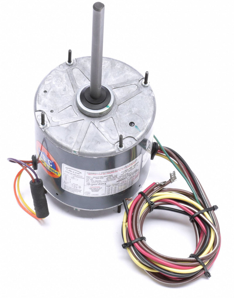 Genteq 1/3 to 1/6 HP Condenser Fan Motor,Permanent Split Capacitor,1075 Nameplate RPM,208-230 Voltage,Frame - 3465HS