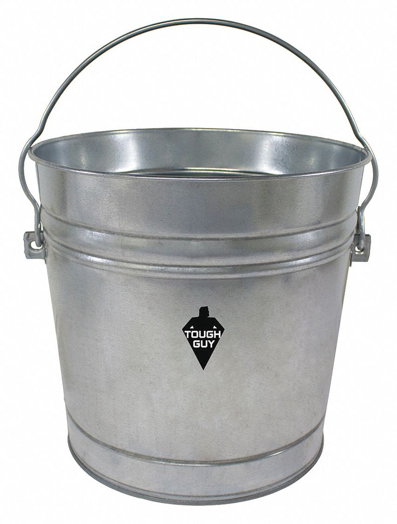 Top Brand Utility Garbage Pail, 6 gal., Silver - 2PYW4