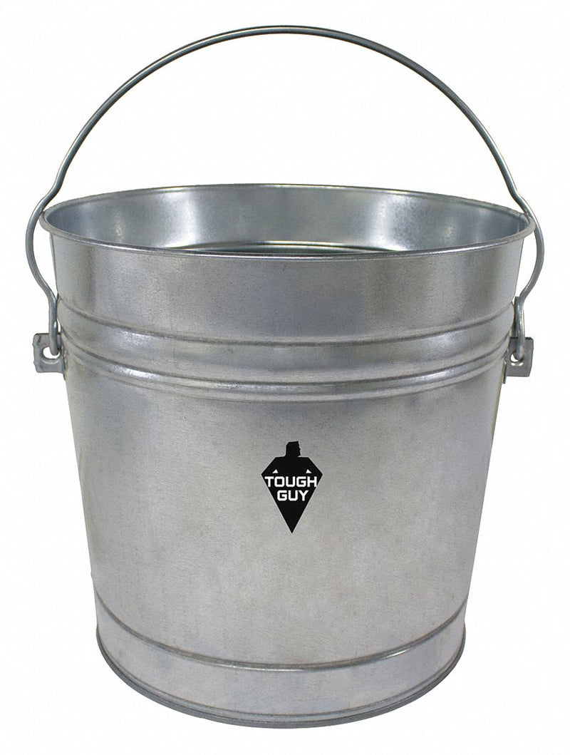 Top Brand Utility Garbage Pail, 10 gal., Silver - 2PYW5