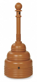 Eagle 4 gal Cigarette Receptacle, 43 1/4 in Height, 17 1/4 in Base Dia., Plastic, Brown - 1208BROWN