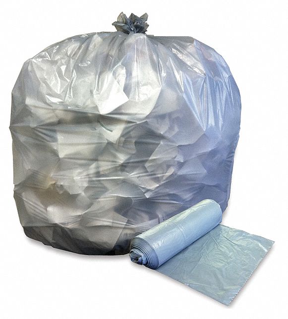 AbilityOne Trash Bag, 45 gal., HDPE, Coreless Roll, Clear, PK 250 - 8105-01-557-4984