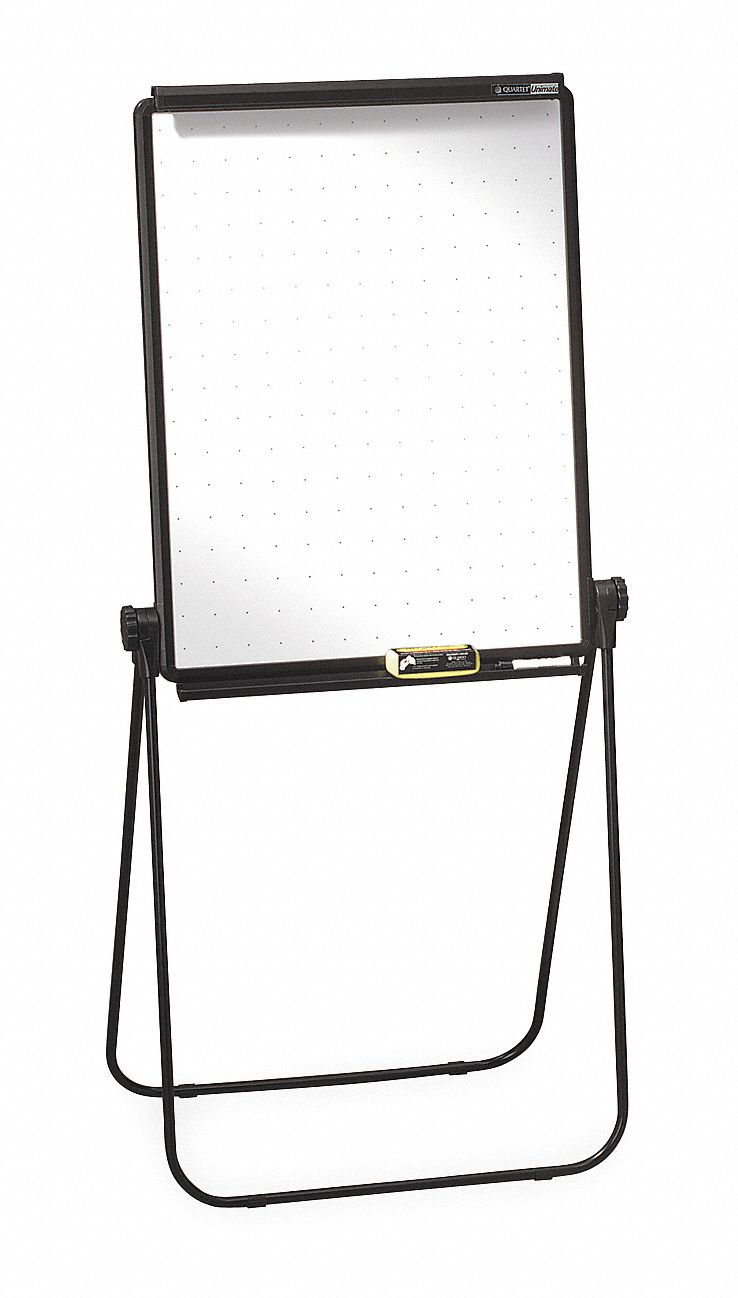 Quartet Gloss-Finish Melamine Dry Erase Board, Easel Mounted, Portable/Carry, 34"H x 26"W, White - 100TE