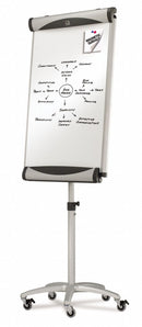 Quartet Gloss-Finish Porcelain Dry Erase Board, Easel Mounted, Mobile/Casters, 41 inH x 27 inW, White - EU2000TE