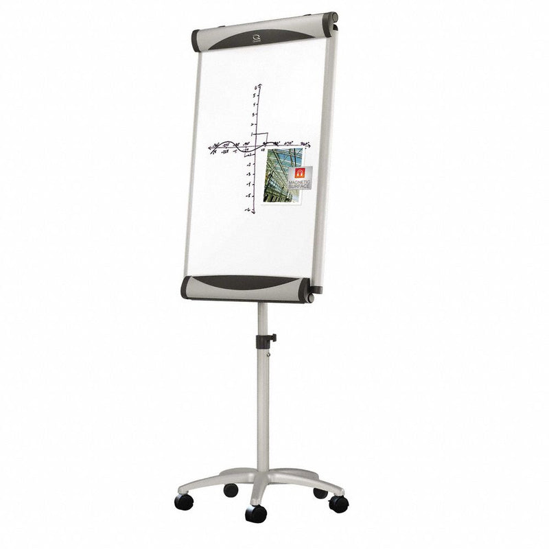 Quartet Gloss-Finish Porcelain Dry Erase Board, Easel Mounted, Mobile/Casters, 41 inH x 27 inW, White - EU2000TE