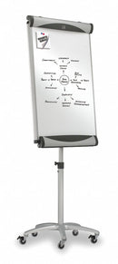 Quartet Gloss-Finish Porcelain Dry Erase Board, Easel Mounted, Mobile/Casters, 41 inH x 27 inW, White - EU2000TE