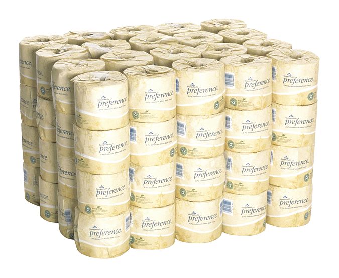 Georgia-Pacific Toilet Paper Roll, Preference(R), Standard Core, 2 Ply, 1 5/8 in Core Dia., PK 80 - 18280/01