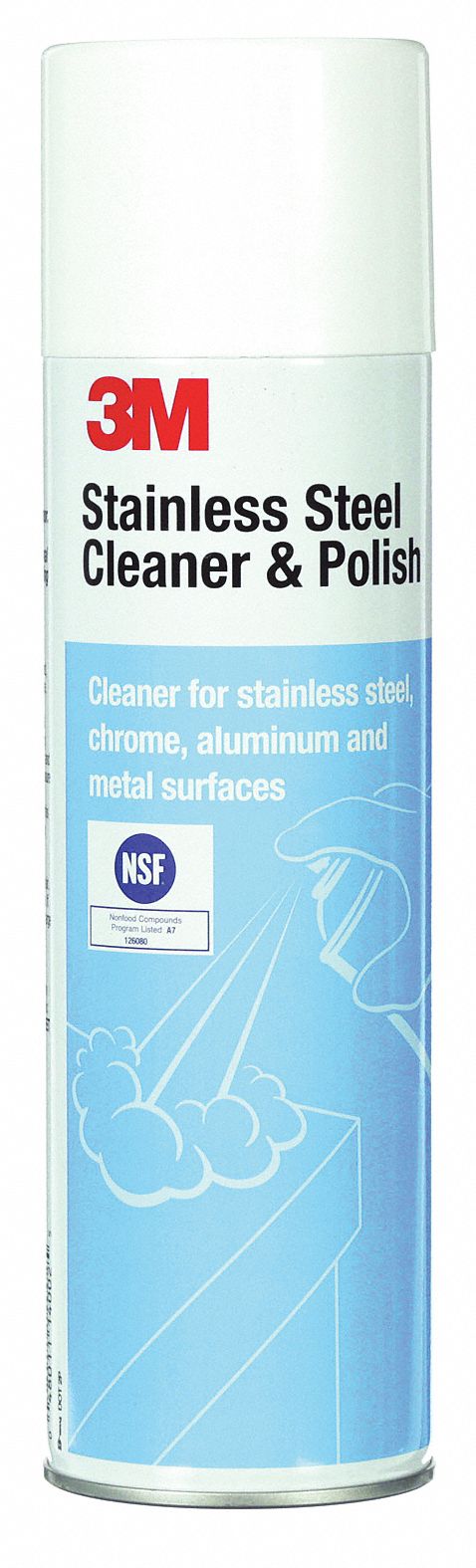 3M Metal Cleaner and Polish, 21 oz. Cleaner Container Size, Aerosol Can Cleaner Container Type - 14002