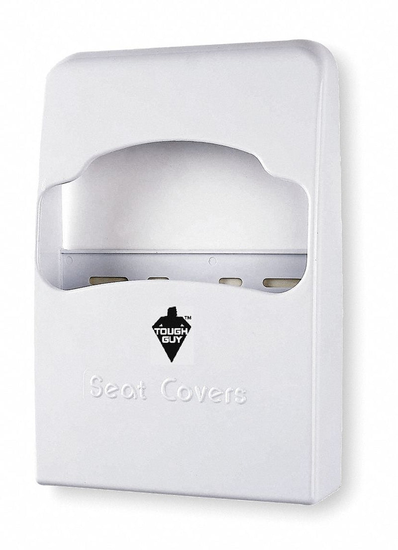 Tough Guy Toilet Seat Cover Dispenser, Plastic, (200) Seat Covers Dispenser Capacity, 1/4 Fold, White - 2VEX7
