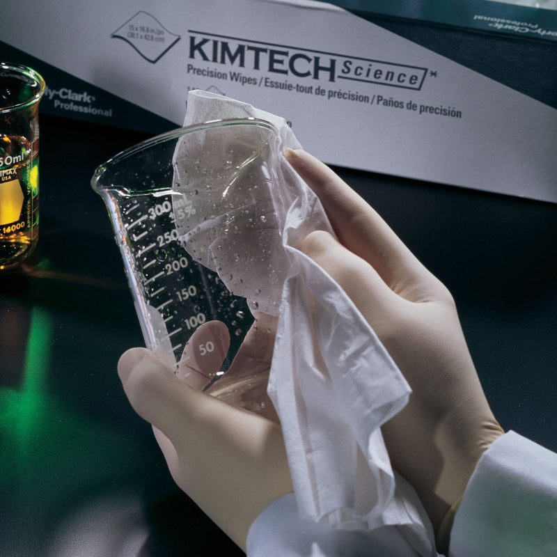 Kimtech Dry Wipe, KIMTECH SCIENCE Precision Wipes, 14-3/4" x 16-3/4", Number of Sheets 140, White - 5514