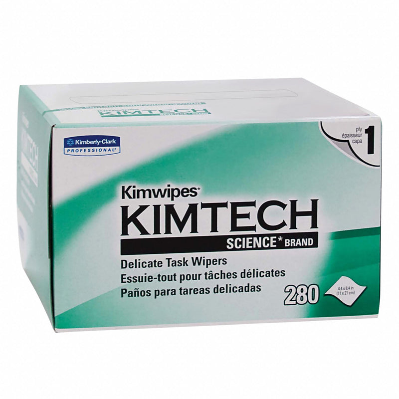 Kimtech Dry Wipe, KIMTECH SCIENCE KIMWIPES, 4-1/2" x 8-1/2", Number of Sheets 280, White, PK 60 - 34155