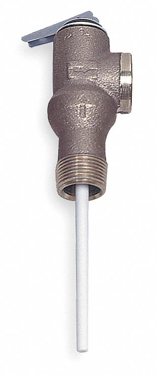 Watts Temperature and Pressure Relief Valve, 105,000 BtuH, 150 psi, 2 1/8 in Thermostat Length - LLL100XL