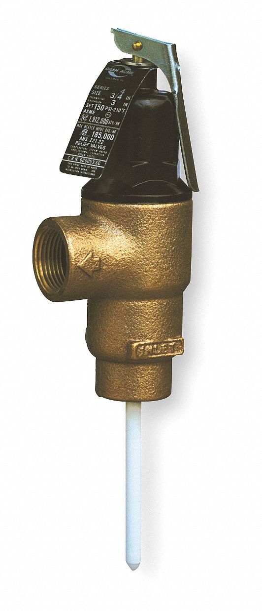 Cash Acme Temperature and Pressure Relief Valve, 1,912,000 BtuH, 150 psi, 2 7/8 in Thermostat Length - FVX-3C