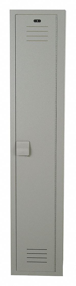 Bradley Gray Wardrobe Locker, (1) Tier, (1) Wide Openings: 1, 12 in W X 12 in D X 72 in H - LK1212721HV-200