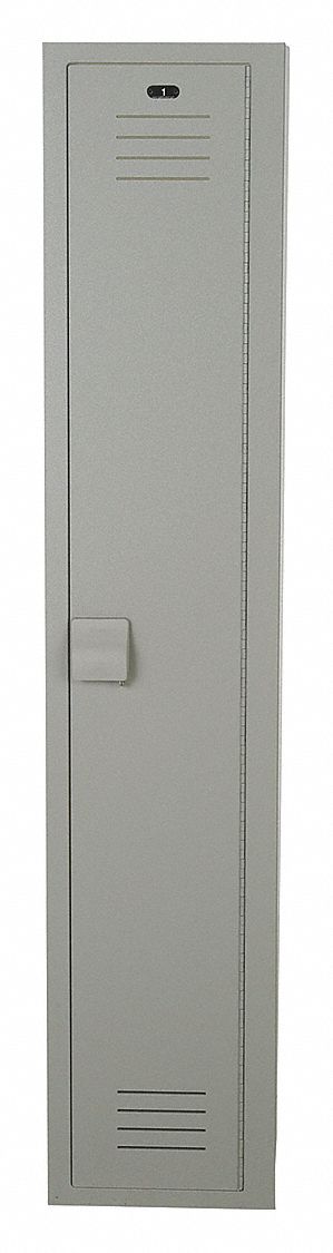 Bradley Gray Wardrobe Locker, (1) Tier, (1) Wide Openings: 1, 12 in W X 18 in D X 72 in H - LK1218721HV-200