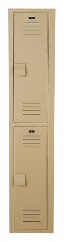 Bradley Beige Wardrobe Locker, (1) Wide, (2) Tier Openings: 2, 12 in W X 15 in D X 72 in H - LK1215722HV-202