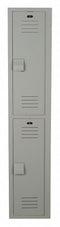 Bradley Gray Wardrobe Locker, (1) Wide, (2) Tier Openings: 2, 15 in W X 18 in D X 72 in H - LK1518722HV-200